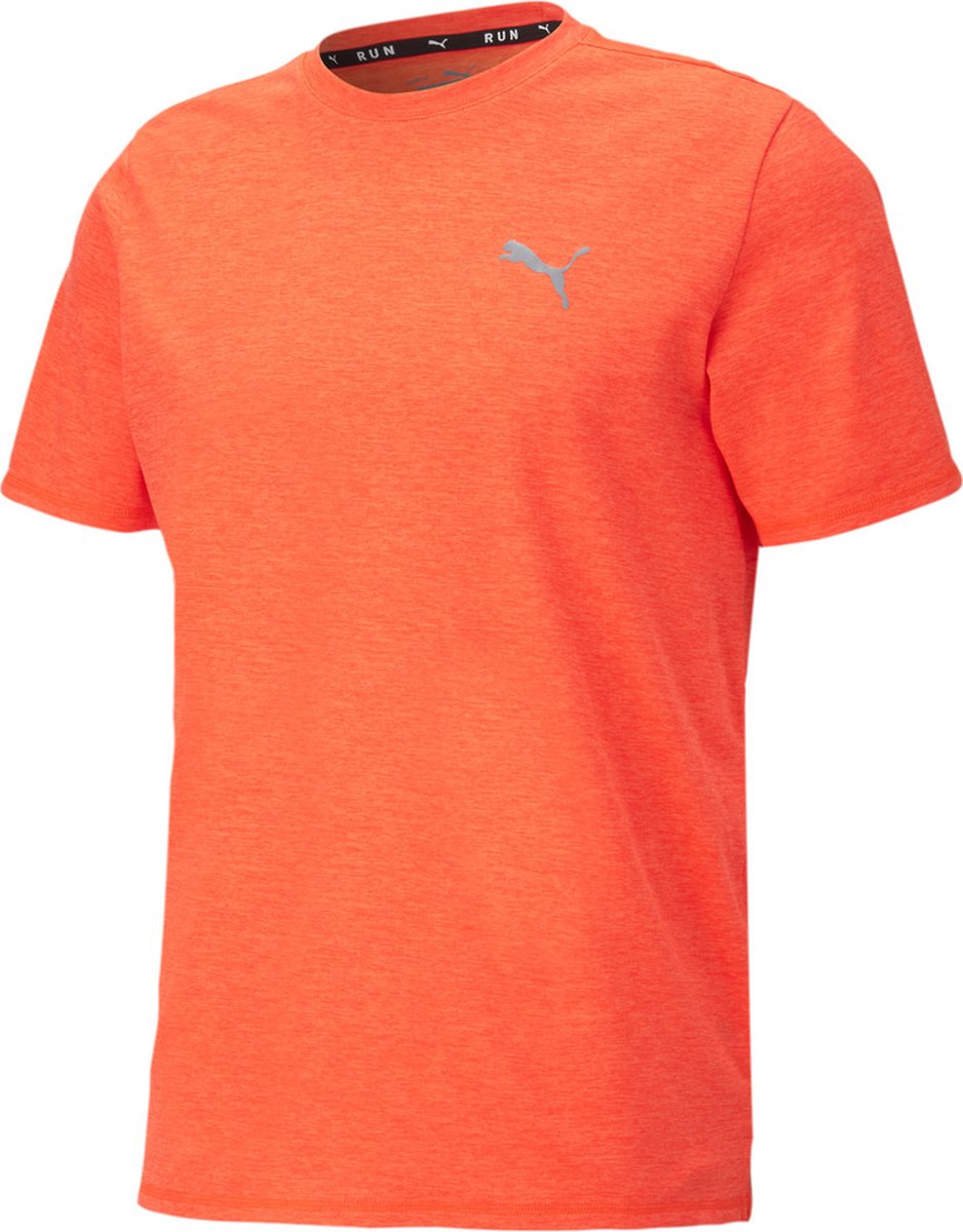 PUMA RUN FAVORITE HEATHER SS TEE Oranje