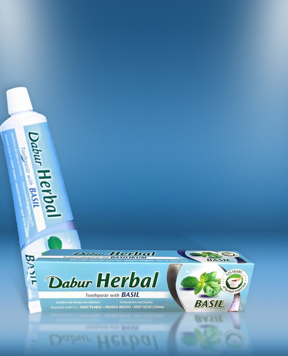 Herbal tandpasta Basil 6 x 100 ml - Basilicum tandpasta – Dabur
