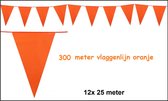 300 meter vlaggenlijn oranje - vlaglijn orange koningsdag EK WK sport festival thema feest Holland Nederland