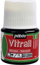 Glasverf - Transparan Glanzend - Pebeo Vitrail Transparant - 12 crimson - 45 ml