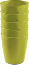 5x drinkbekers van kunststof 300 ml in het groenï¿½- Limonade bekers - Campingservies/picknickservies