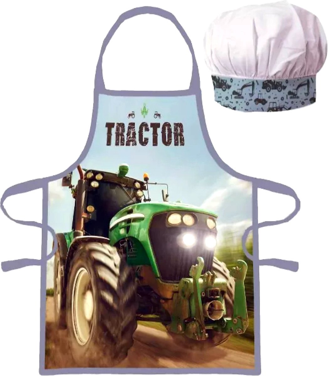 Tractor koks set : schort en koksmuts - 3 tot 8 jaar