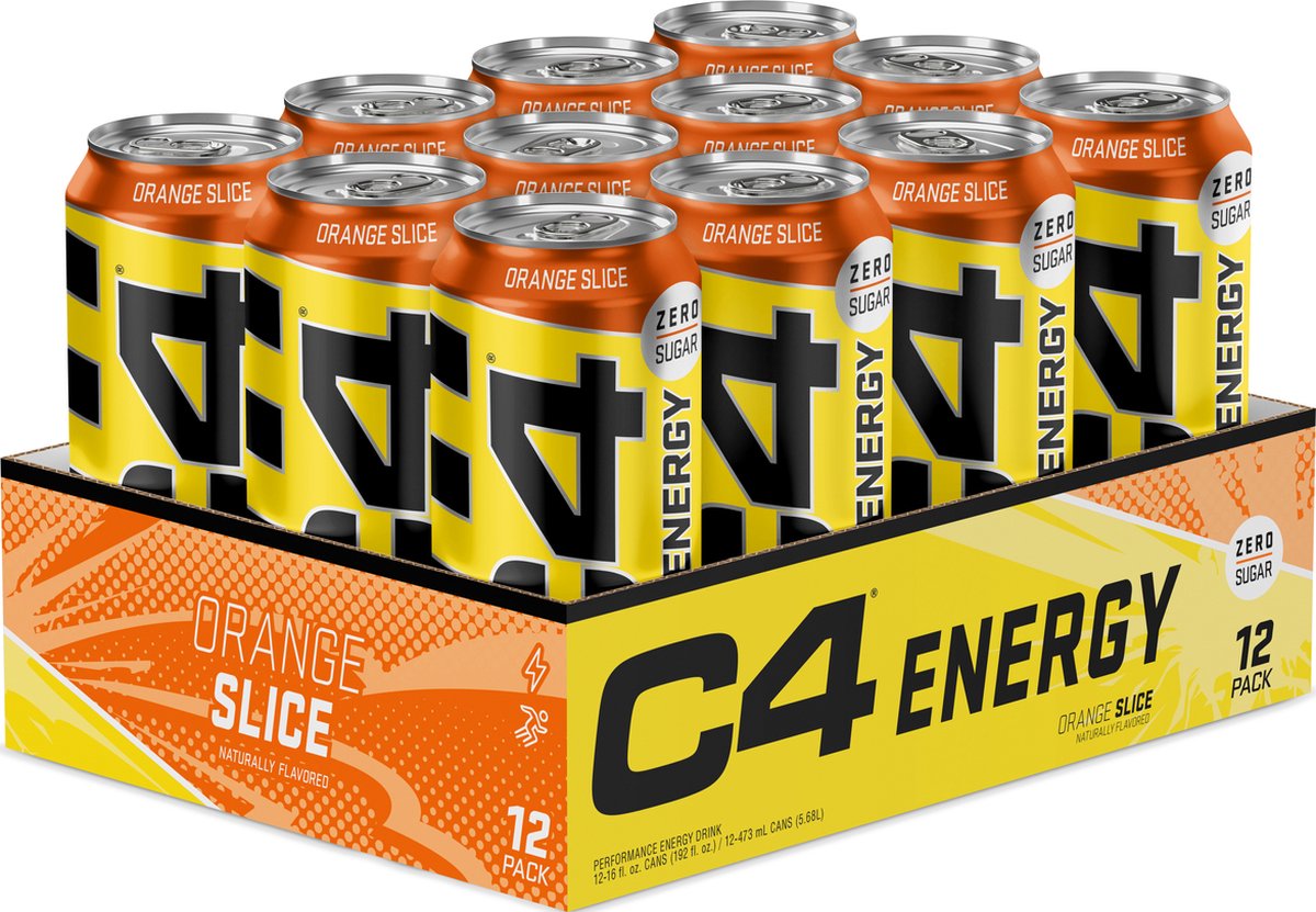 C4 Original Carbonated - Pre Workout - Ready-to-Drink - 12 stuks (6000 ml) - 	Orange Slice