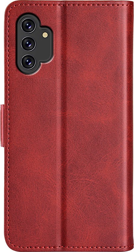 Coque Samsung Galaxy A13 (4G) - MobyDefend Luxe Wallet Book Case (côté fermeture) - Rouge - Coque pour téléphone portable - Coque adaptée pour : Samsung Galaxy A13 (4G)