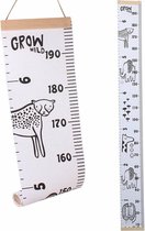 Toise Murale Pliable En Toile Pour Enfants - 200 X 20 Cm - Avec Motifs Animaux - Pour Suivre La Croissance