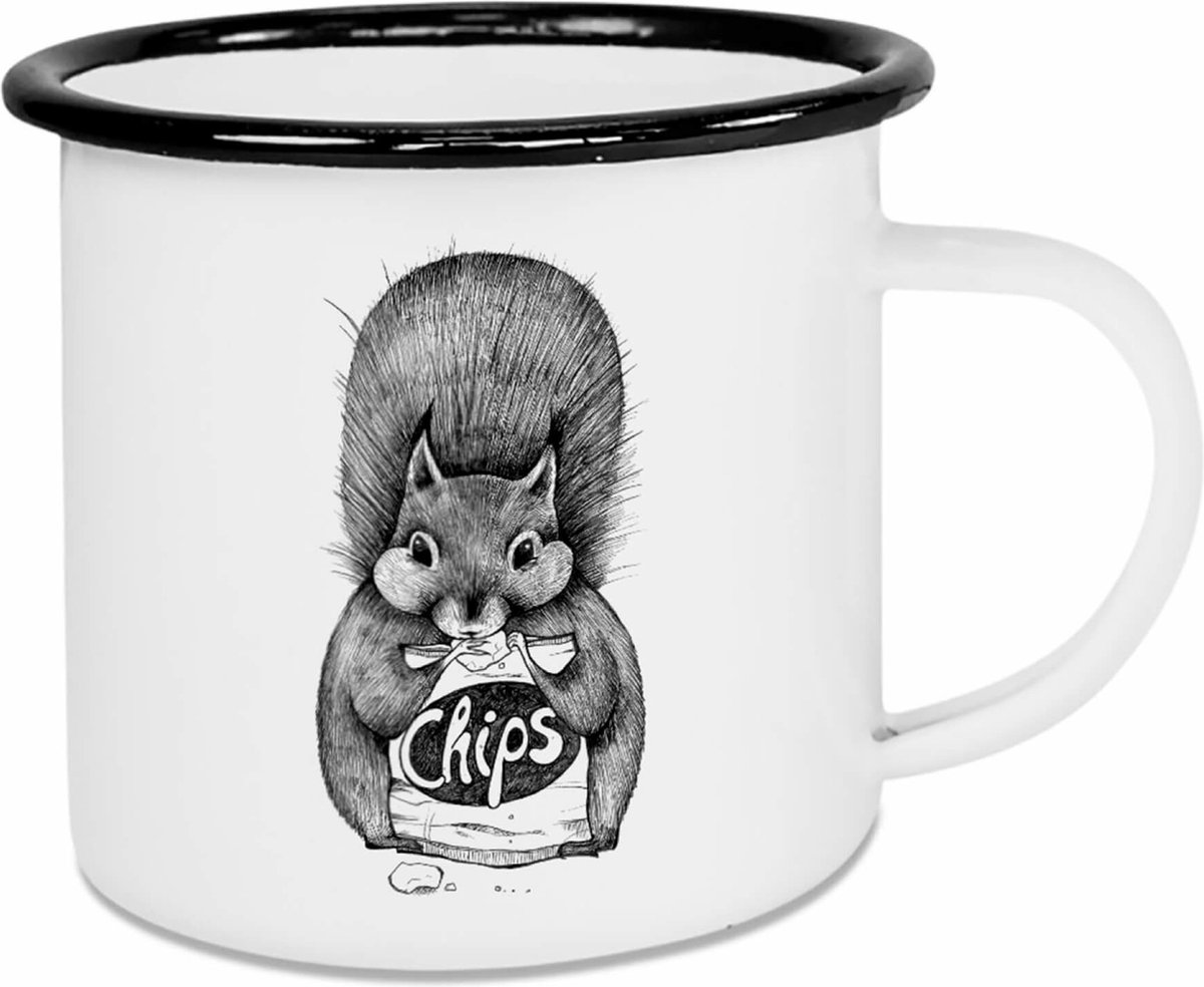 Ligarti Ligarti emaille mok Eekhoorn met chips