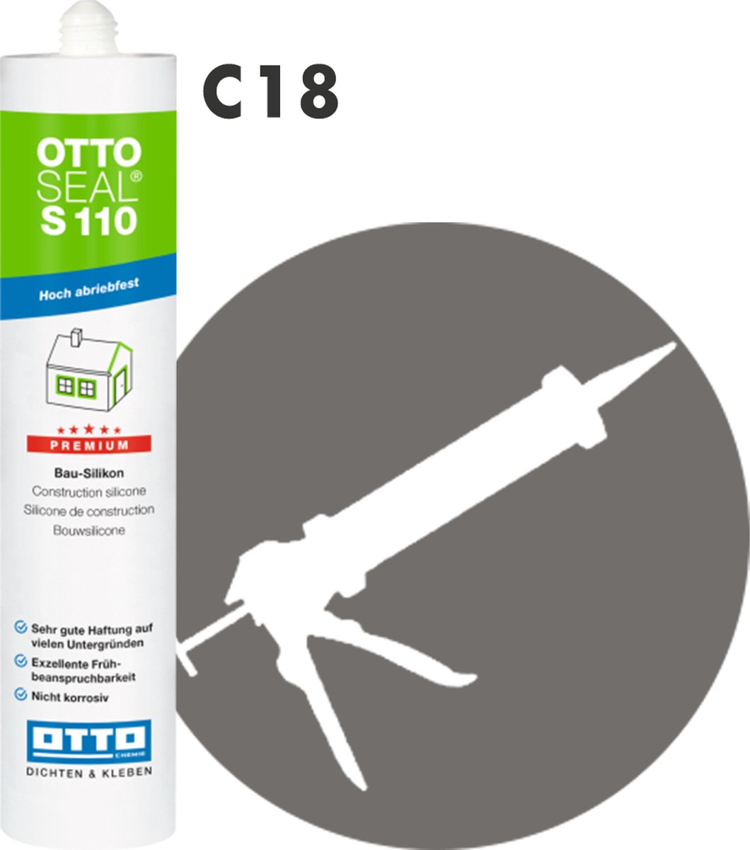 Ottoseal S110 310ml - Sanitairgrijs C18