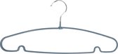 Voordeelset van 10x stuks metalen kledinghangers blauw/grijs 39 x 19 cm - Kledingkast hangers/kleerhangers