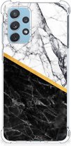 Back Cover Geschikt voor Samsung Galaxy A73 Smartphone hoesje met doorzichtige rand Marble White Black