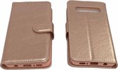 Samsung Galaxy S10 Plus Roze - Portemonnee Wallet Case Pasjeshouder - boek Telefoonhoesje Kunstleer - Book case