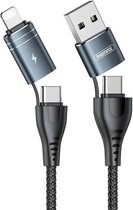 REMAX 4 In 1 Multifunctionele Snel Laadkabel USB Type C / USB - USB Type C / Lightning