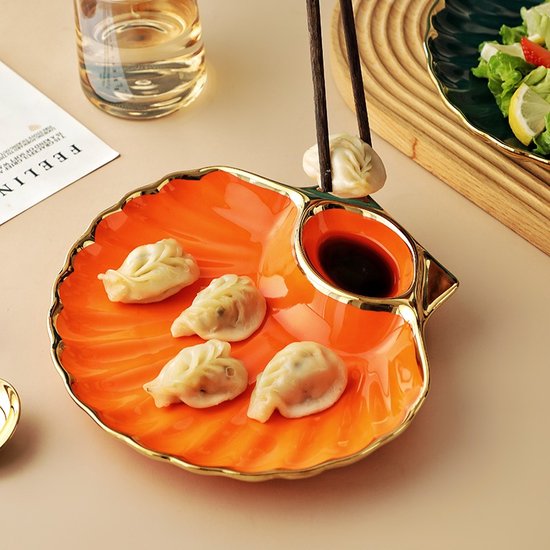 Sushi Servies 2 Persoons Set Borden Oranje Schelp Oester bol