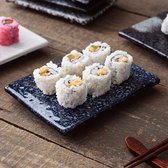 2x Sushi Plankje - Bord - Servies Set - Rechthoekig - Zwart