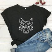 T-shirt vos zwart - dames - vrouw - kleding - mode - shirt - korte mouw - Dames T-shirt