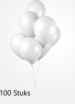 100 x Witte Ballonnen 100% biologisch afbreekbaar , 30 cm doorsnee, Huwelijk, Communie, Koningsdag, Voetbal, Verjaardag, Themafeest, Versiering