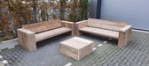Salon de jardin '' Garden L Basic '' en bois d'échafaudage usagé - 285x285cm - 6 personnes