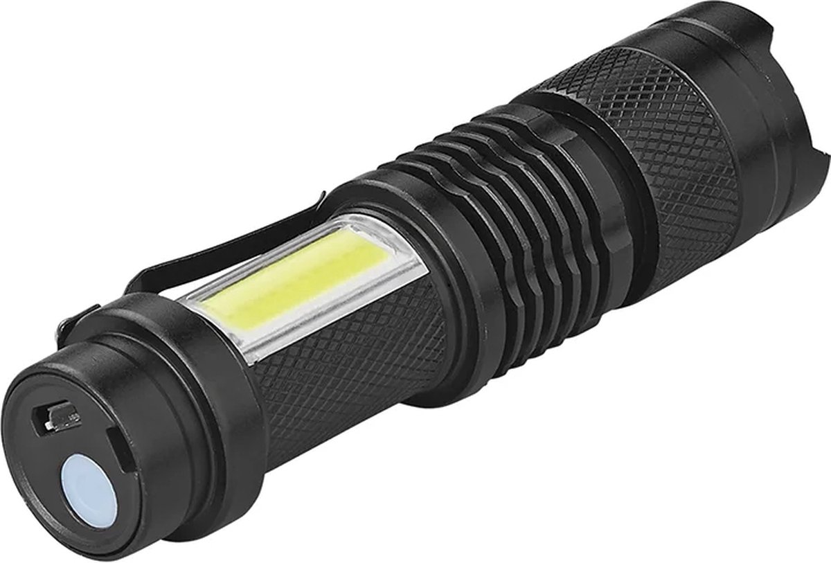 Proplus Zaklamp mini 2xCOB LED met verstelbare focus, oplaadbaar
