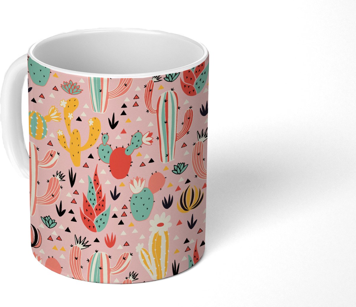 Mok - Koffiemok - Planten - Patronen - Cactus - Mokken - 350 ML - Beker - Koffiemokken - Theemok