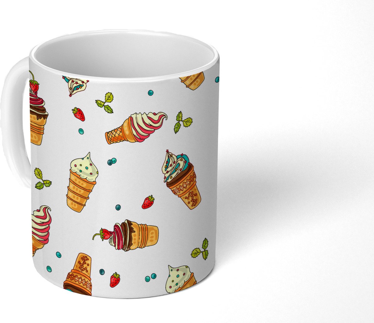 Mok - Koffiemok - Patronen - Zomer - IJs - Mokken - 350 ML - Beker - Koffiemokken - Theemok