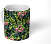Mok - Koffiemok - Patronen - Flamingo - Vogel - Mokken - 350 ML - Beker - Koffiemokken - Theemok