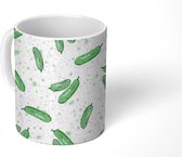 Mok - Koffiemok - Patroon - Komkommer - Stippen - Groente - Mokken - 350 ML - Beker - Koffiemokken - Theemok