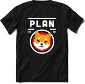 Plan Shiba inu coin T-Shirt | Crypto ethereum kleding Kado Heren / Dames | Perfect cryptocurrency munt Cadeau shirt Maat S