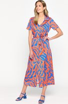 LOLALIZA Maxi-jurk met zebraprint - Oranje - Maat 40