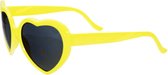Hartjes bril – Festival bril –  Feest bril –  Hartvormige Effectbril – Geel