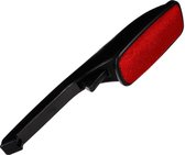 2x Stuks kledingborstel/pluizenborstel zwart/rood 25 cm met roterende kop - Kleding borstel