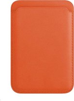 Case2go - Wallet Case Pasjes Houder geschikt voor iPhones en Apple magnetische Ring & oplaadfunctie - Magnetische Kaarthouder - Oranje
