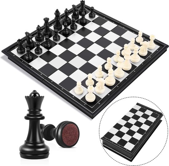 Thumbnail van een extra afbeelding van het spel Schaakspel, magnetisch, inklapbaar schaakbord, voor kinderen vanaf 6 jaar