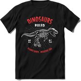 Dino Kinder T-Shirt Jongens / Meisjes  -  Leuk Dinosaurus Cadeau Shirt - grappige Spreuken, Zinnen en Teksten. Maat 122/128