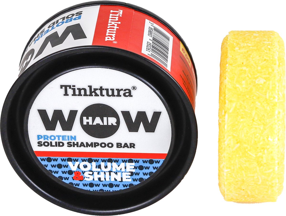 Tinktura -Wow - Shampoo bar - Volume & Shine - Proteïne - Keratine - Macadamia - Castorolie - Vegan