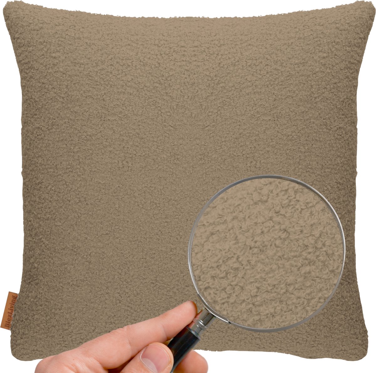 COHOSO Sierkussen Teddy Bouclé Taupe 60x60 cm