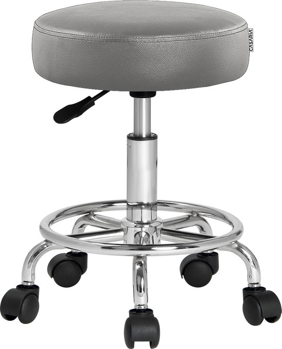 Rolkruk - Hoogte Verstelbaar 360° Draaibaar - 51-65cm Zithoogte Grijs