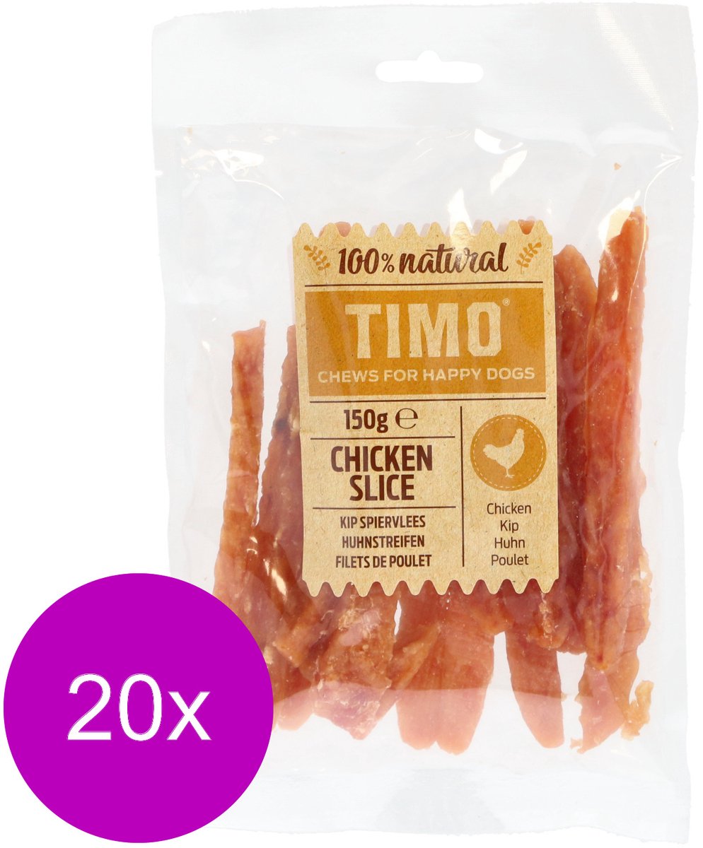 Timo Kip Spiervlees - Hondensnacks - 20 x Kip 150 g