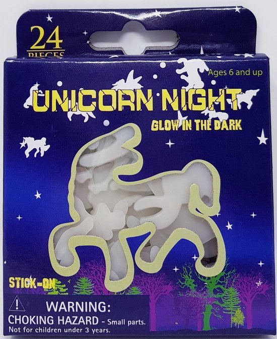 Glow In The Dark Unicorn 3 Ass. 8881
