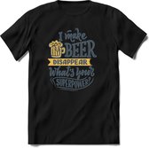 I make beer disappear | Feest kado T-Shirt heren - dames | Staalblauw | Perfect drank cadeau shirt |Grappige bier spreuken - zinnen - teksten