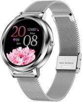 Darenci Smartwatch Classy Pro - Smartwatch dames - Smartwatch heren - Activity Tracker - Touchscreen - Stalen band - Dames - Heren - Horloge - Stappenteller - Bloeddrukmeter - Verbrande calorieën - Zuurstofmeter - Zilver - Spatwaterdicht