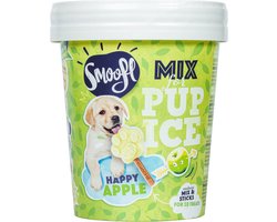 Smoofl puppy traktaties - Puppy navulset om jouw eigen honden ijs te maken, gezonde puppy snack met verfrissend effect, 2 mixes met Bananen smaak en 10 eetbare kauwstaafjes
