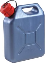 Kunststof jerrycan blauw voor brandstof L24 x B11 x H30 cm - 5 liter - benzine / diesel