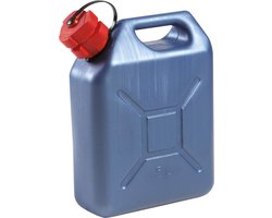 Eda Kunststof jerrycan - blauw - voor brandstof - L24 x B11 x H30 cm - 5 liter - benzine / diesel