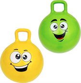In Round Skippybal Set – ø 45 cm – Geel en Groen – 2 Skippyballen – Peuter – 3 Jaar – Buitenspeelgoed voor Jongens en Meisjes – Skippy Bal / Skippiebal – Speelgoed voor Kinderen