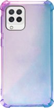 ADEL Siliconen Back Cover Softcase Hoesje Geschikt voor Samsung Galaxy M22/ A22 (4G) - Kleurovergang Blauw Paars