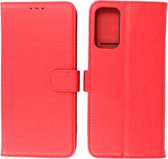 Samsung Galaxy M52 5G Hoesje - Book Case Telefoonhoesje - Kaarthouder Portemonnee Hoesje - Wallet Cases - Rood