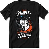 Cool people do fishing | vissen outdoor T-Shirt Heren / dames | hengelsport cadeau Shirt - grappige Spreuken, Zinnen en Teksten Maat L