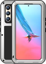 Samsung Galaxy S22 Hoes - Love Mei Metalen Case - Extreme Protection - Zilvergrijs - GSM Hoes - Telefoonhoes Geschikt Voor Samsung Galaxy S22