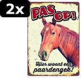 2x WAAKBORD BLIK PAARD