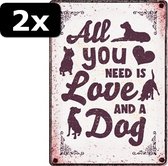 2x - WAAKBORD ALL YOU NEED DOG 21X15CM