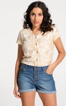 J&JOY - T-Shirt Vrouwen 07 Feira Off White Aop Palm Tree